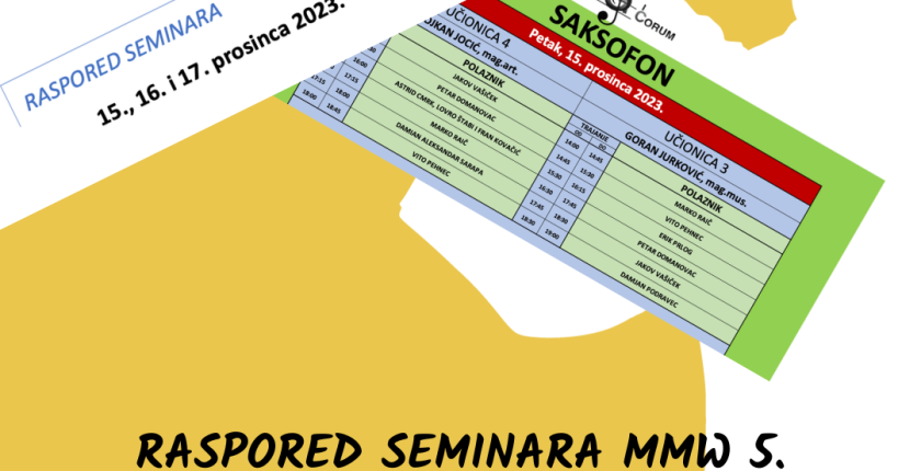 [MMW 5.] Objavljen raspored seminara